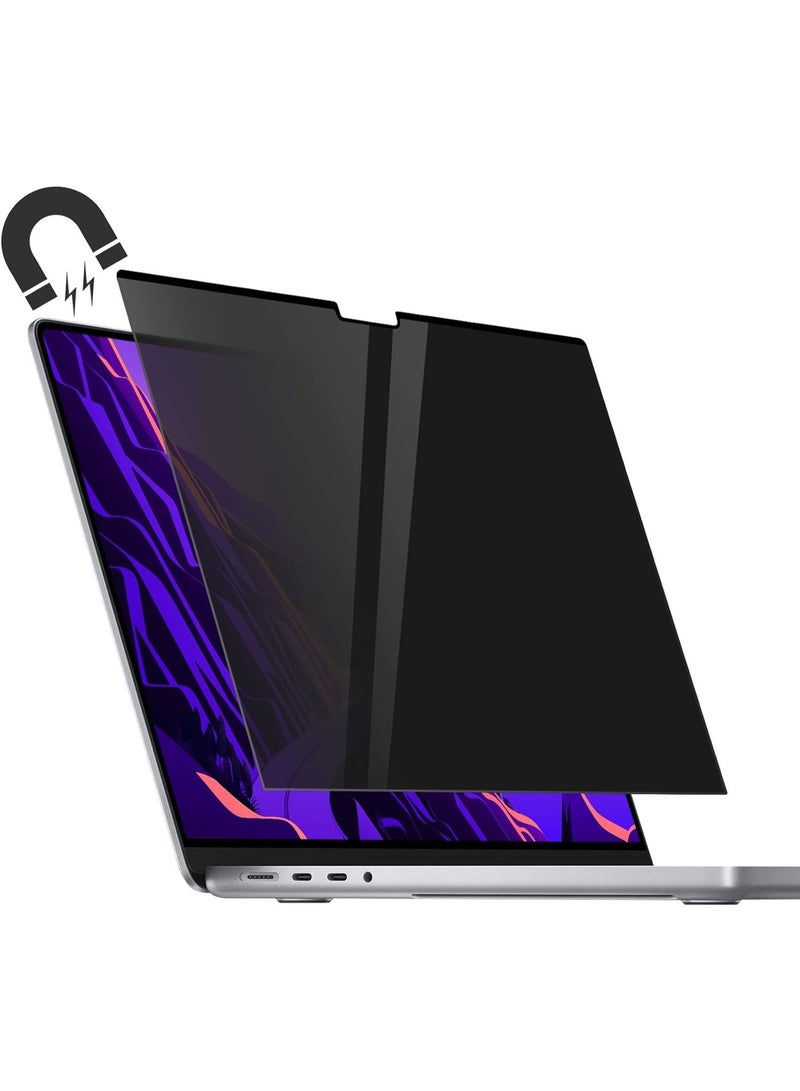 Magnetic Privacy Screen Filter for Macbook Pro 14 inch 2021--2025(M1/M2/M3/M4/M5) Removable Easy On/Off Anti Blue Light Glare Laptop Privacy Screen - Image 1